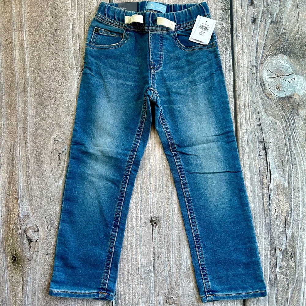 BabyGap size 5 Boys Stylish Casual Medium Blue Wash Denim Joggers Jeans, new